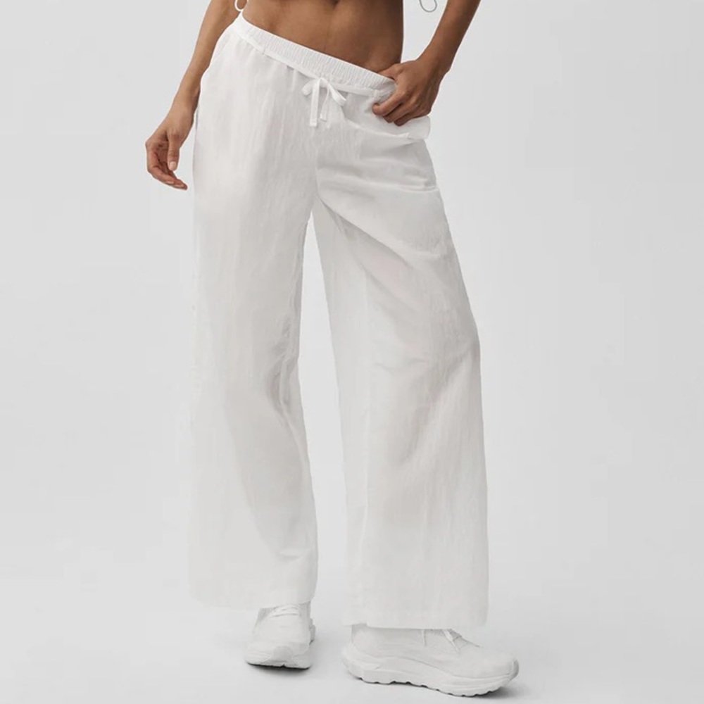 Alo Yoga Ripstop Electric Straight Leg Pant White XS